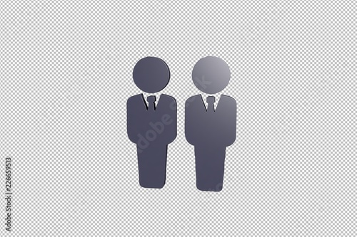 3D illustration of Business, violet color with transparent background.
