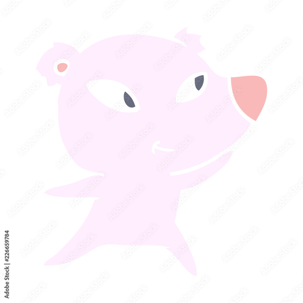 cute flat color style cartoon bear