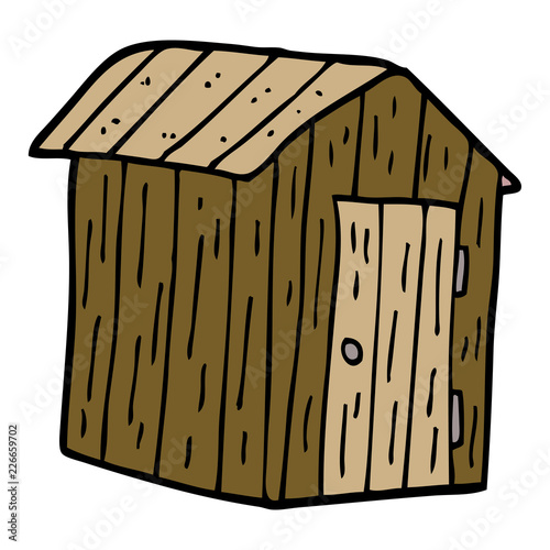 cartoon doodle wood shed