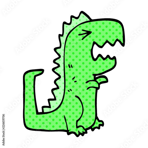 cartoon doodle roaring t rex