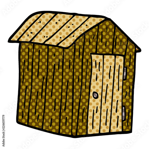 cartoon doodle wood shed