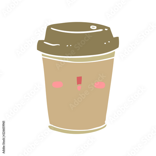flat color style cartoon take out coffee