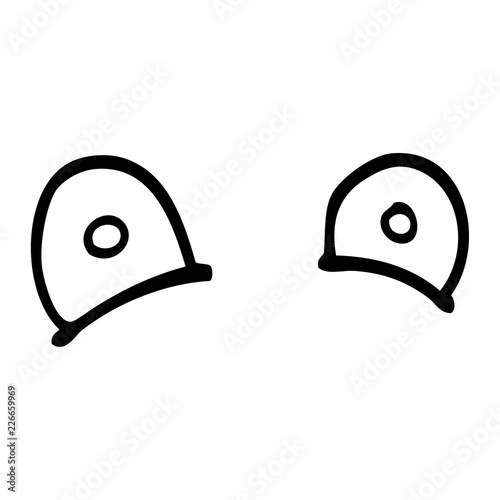 line drawing cartoon staring eyes