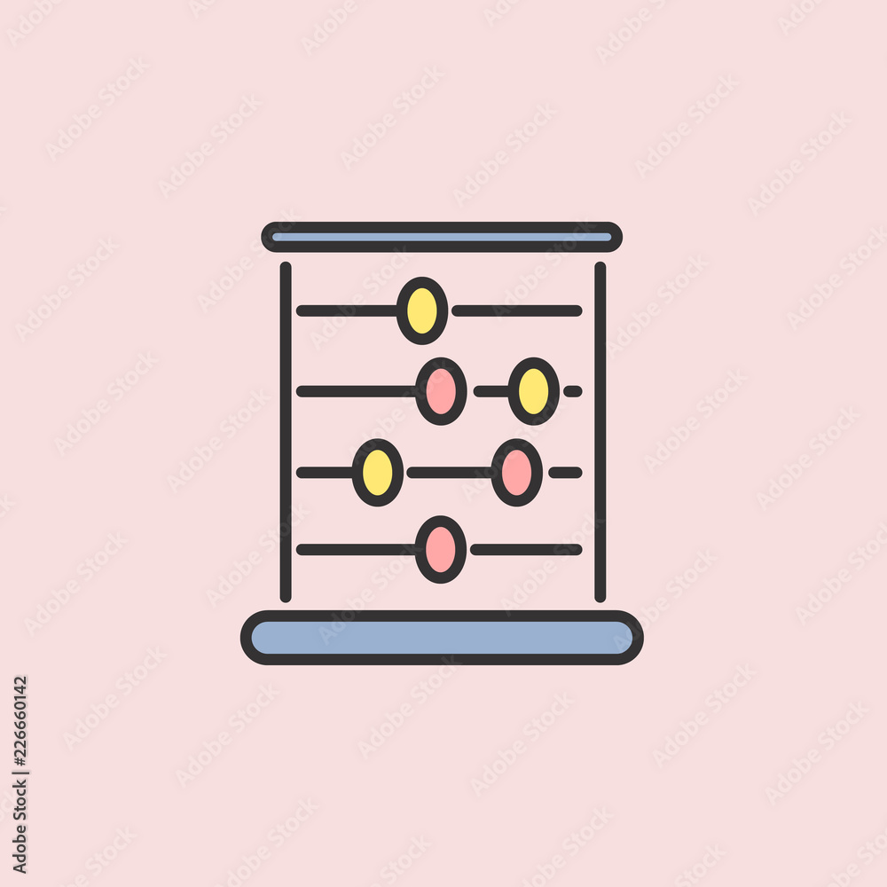 School abacus line icon. Element of color education for mobile concept and web apps illustration. Thin line icon for website design and development, app development School abacus line icon. Element of color education for mobile concept and web apps illustration. Thin line icon for website design and development, app development