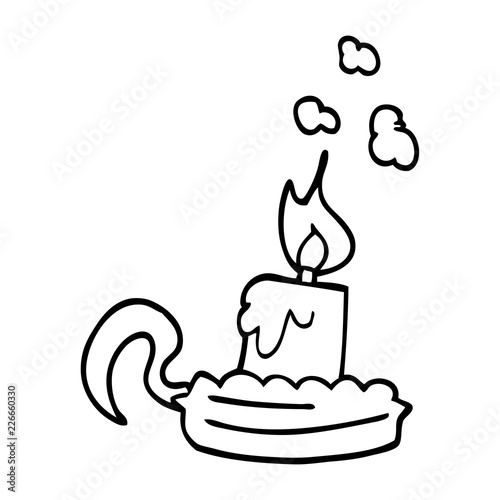 line drawing cartoon candle stick holder