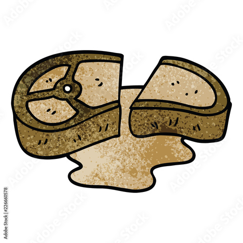 cartoon doodle well cooked meat