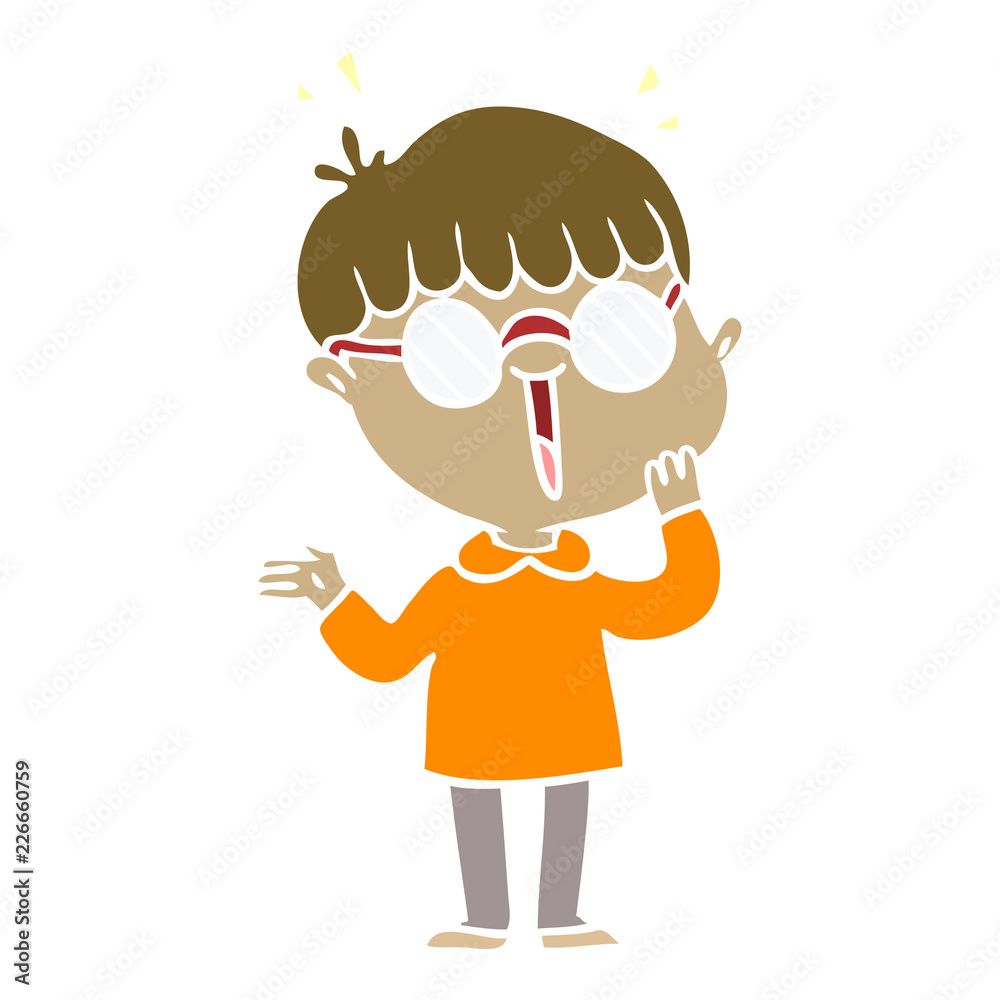 flat color style cartoon boy realizing something amazing flat color style cartoon boy realizing something amazing