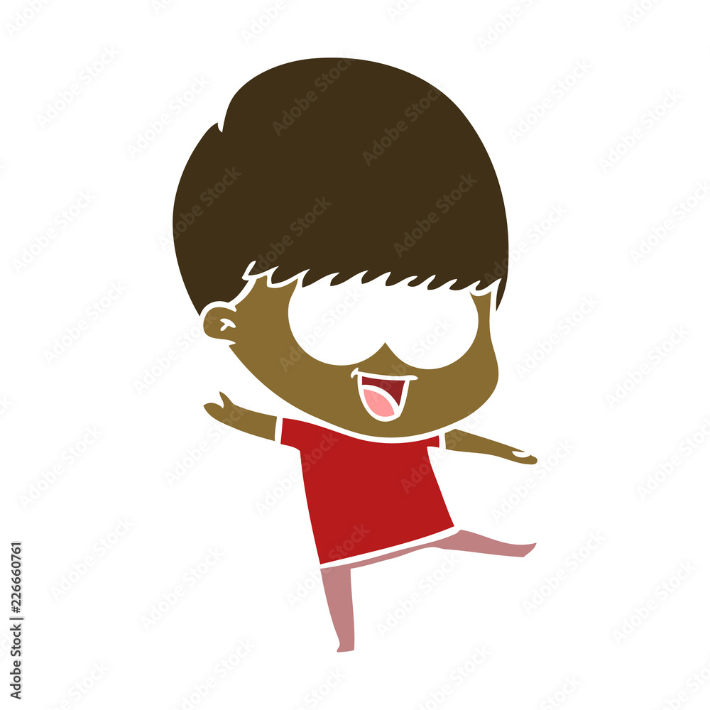 happy flat color style cartoon boy happy flat color style cartoon boy