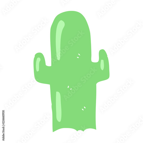 flat color illustration of a cartoon cactus