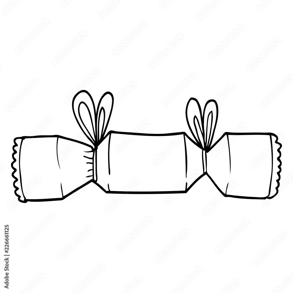 line-drawing-cartoon-christmas-cracker-stock-vector-adobe-stock