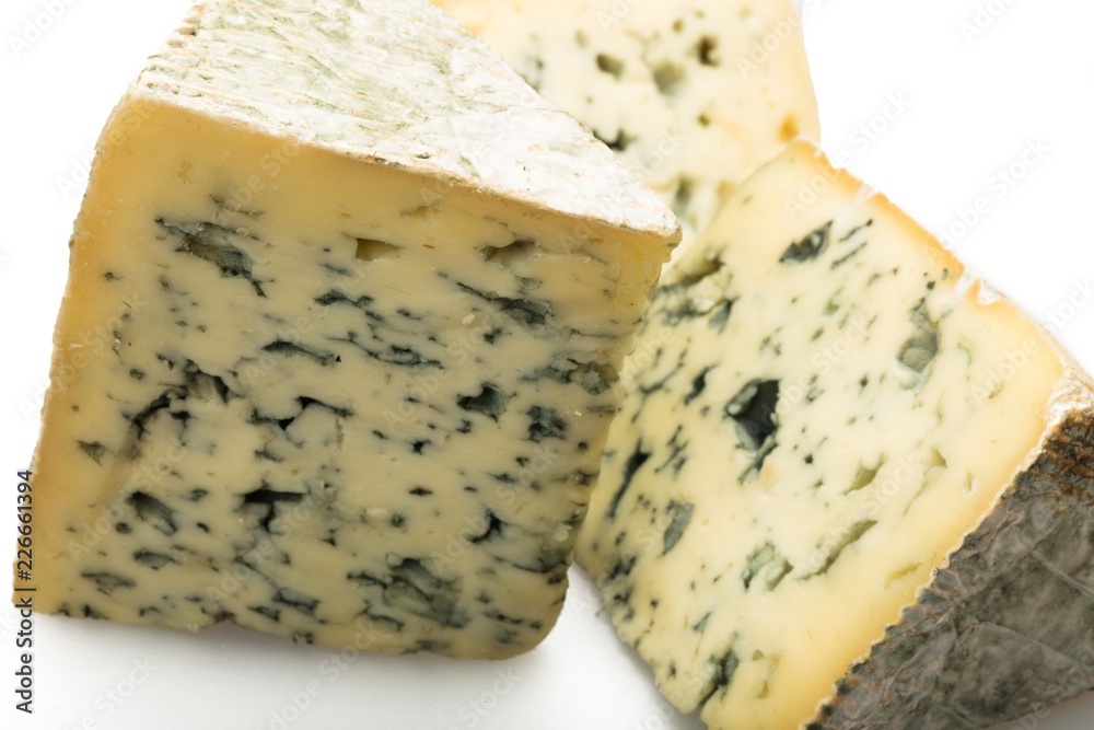 Three Pieces of Mountain Gorgonzola Cheese Three Pieces of Mountain Gorgonzola Cheese