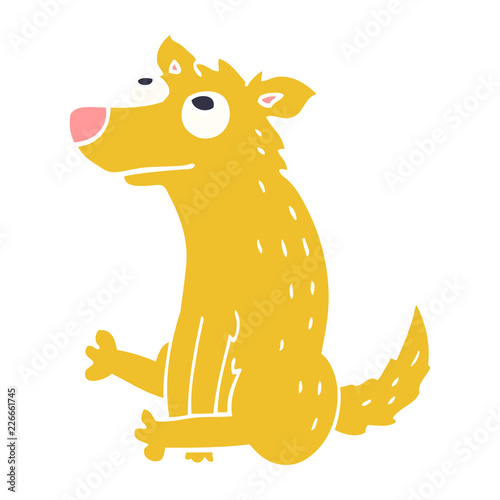 cartoon doodle dog sitting