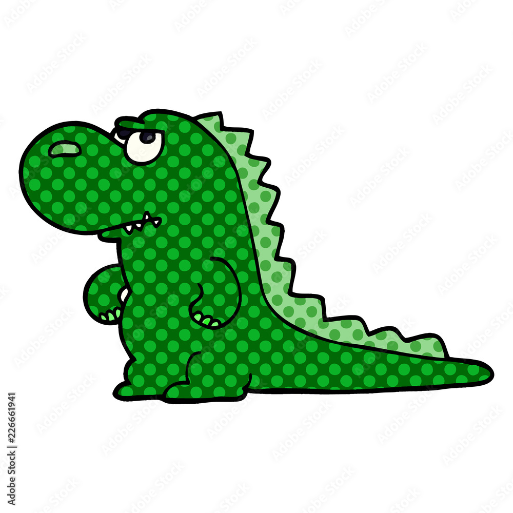 Naklejka premium cartoon doodle annoyed dinosaur
