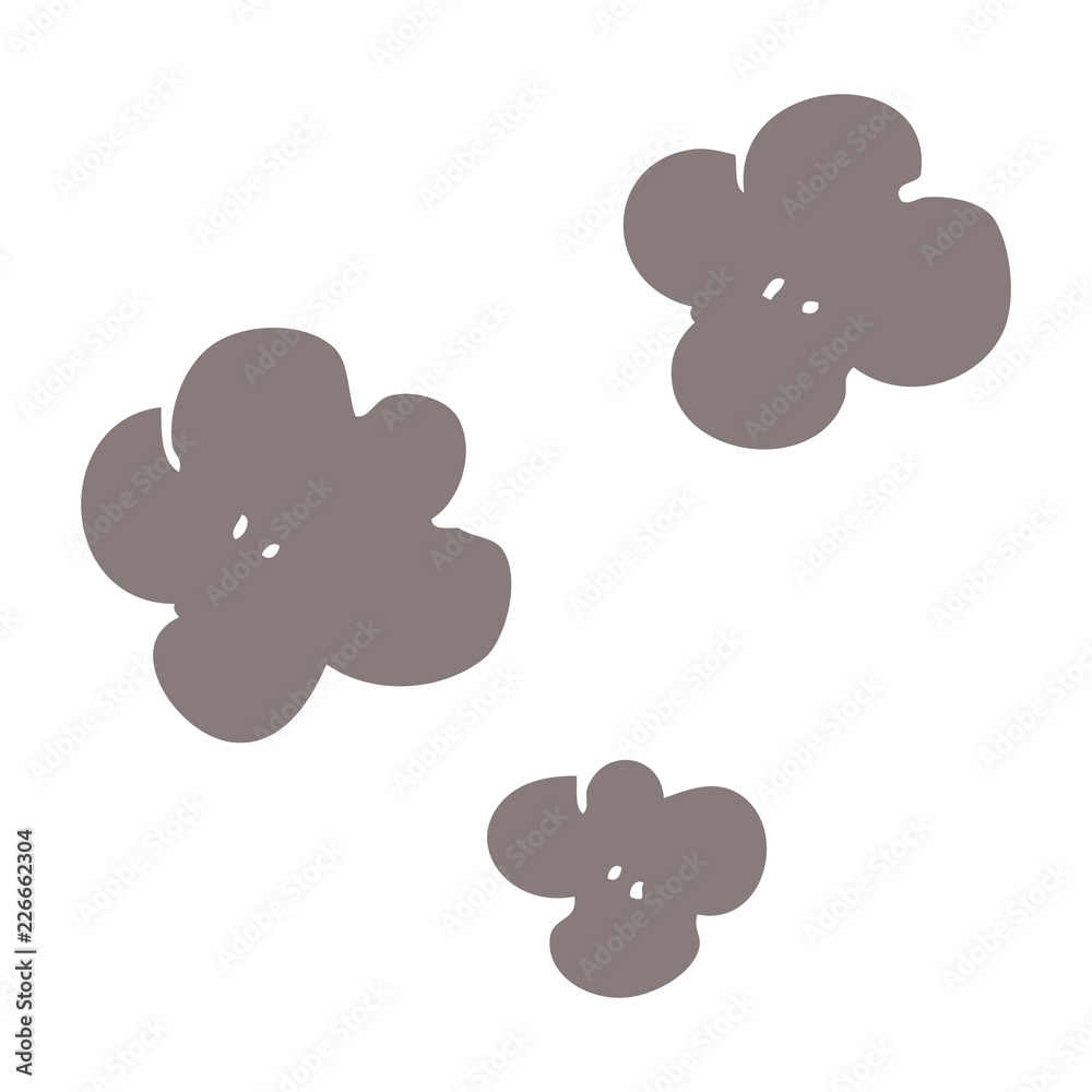 flat color illustration of a cartoon smoke cloud symbol flat color illustration of a cartoon smoke cloud symbol