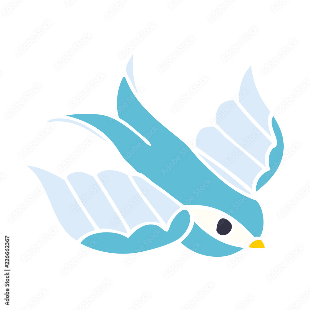 Obraz premium cartoon doodle swallow tattoo