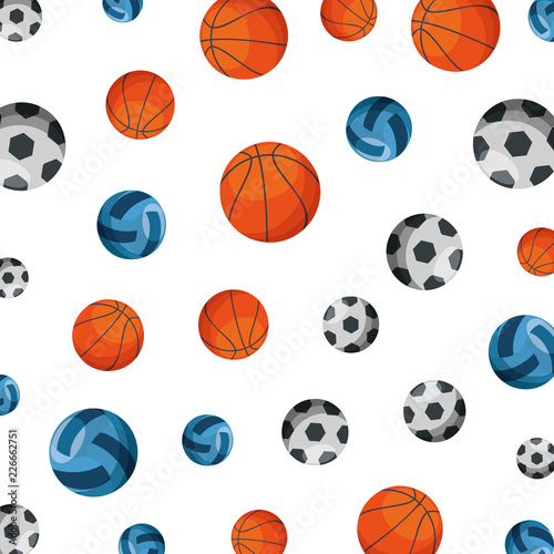 sport balls set icons pattern