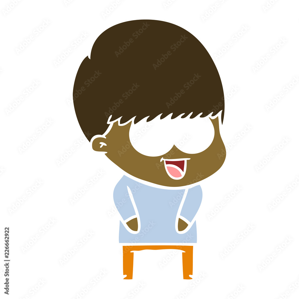 happy flat color style cartoon boy happy flat color style cartoon boy
