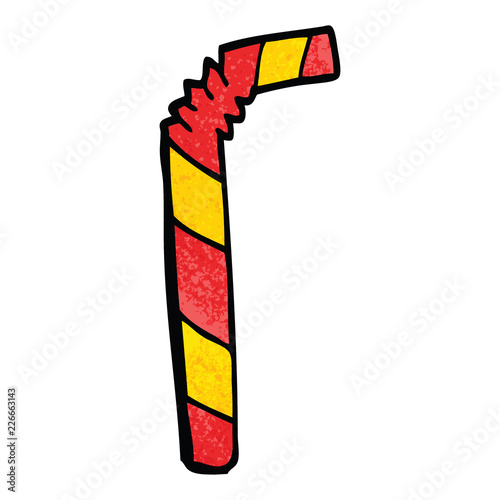 cartoon doodle striped straw