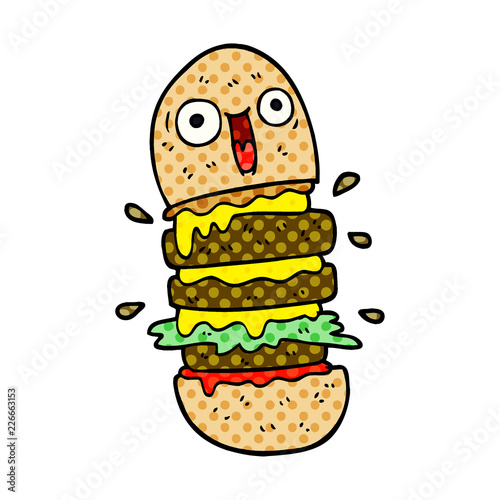cartoon doodle burger