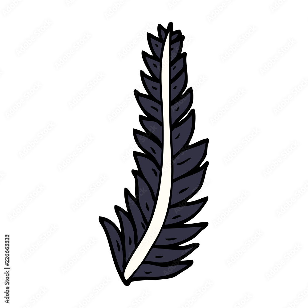 Fototapeta premium cartoon doodle black feather
