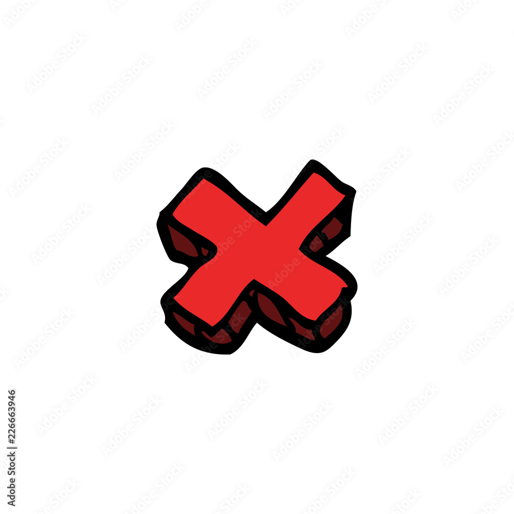 Obraz premium cartoon doodle letter x