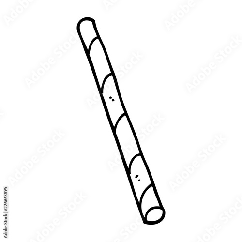 line drawing cartoon striped straw
