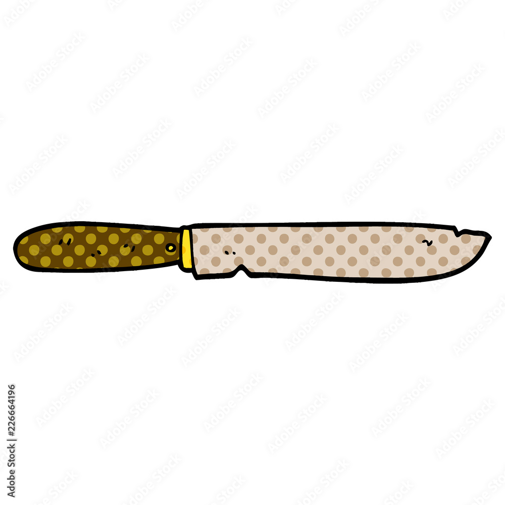 Obraz premium cartoon doodle bread knife