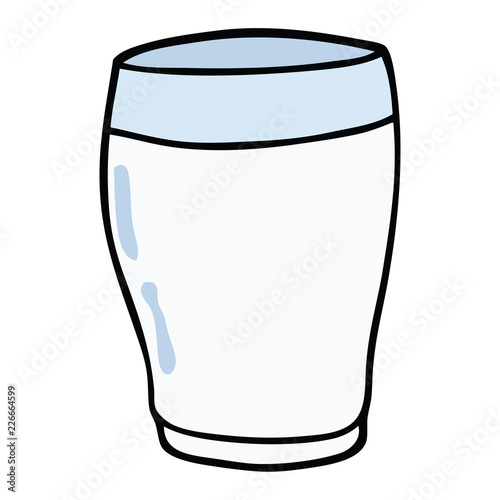 cartoon doodle glass of milk