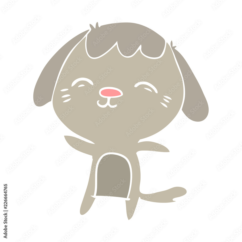 happy flat color style cartoon dog happy flat color style cartoon dog