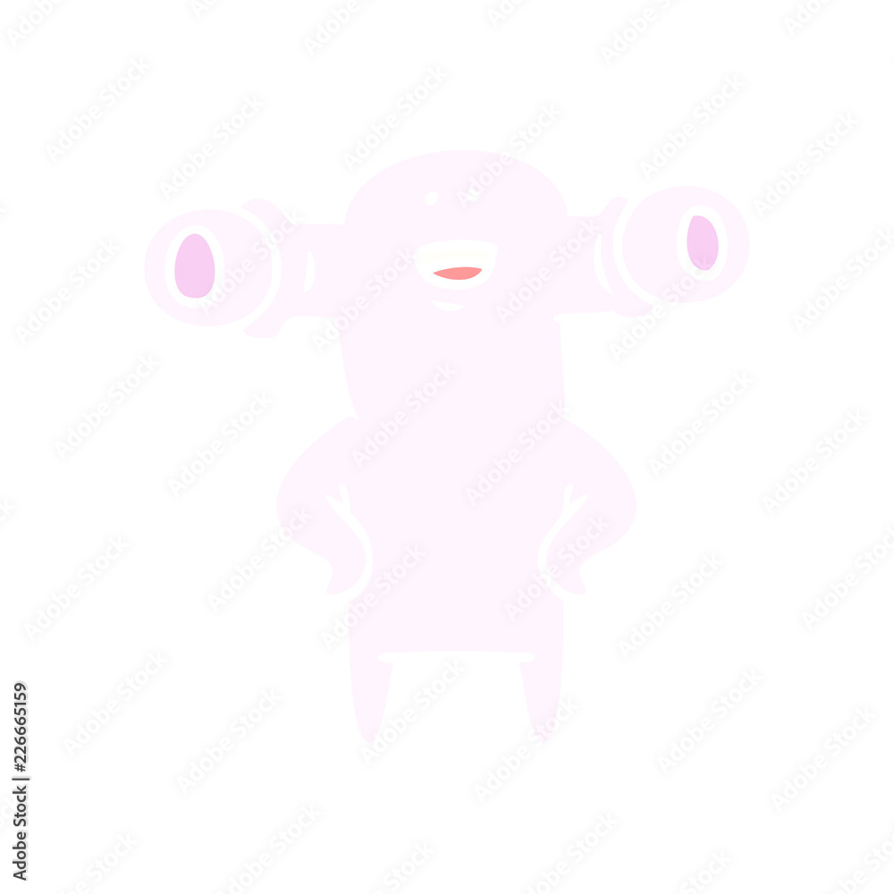 Fototapeta premium friendly flat color style cartoon alien