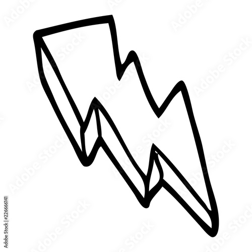 line drawing cartoon lightning bolt