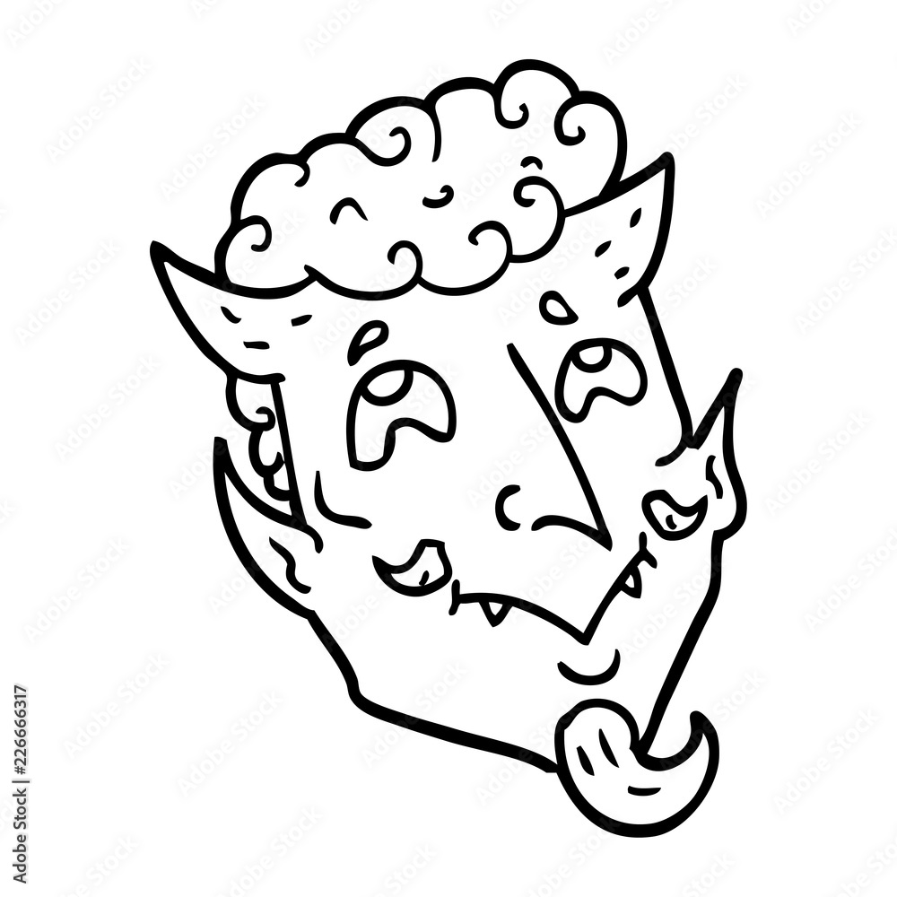 line drawing cartoon devil face line drawing cartoon devil face