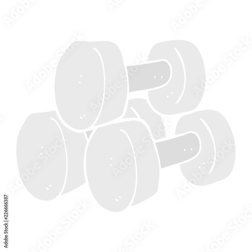 flat color illustration of a cartoon dumbbells