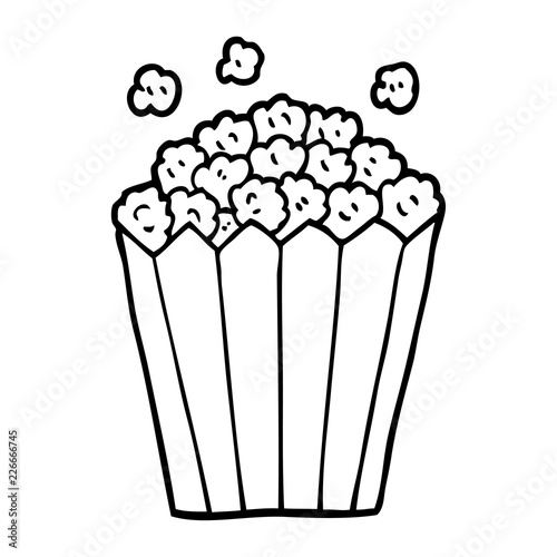 line drawing cartoon cinema popcorn