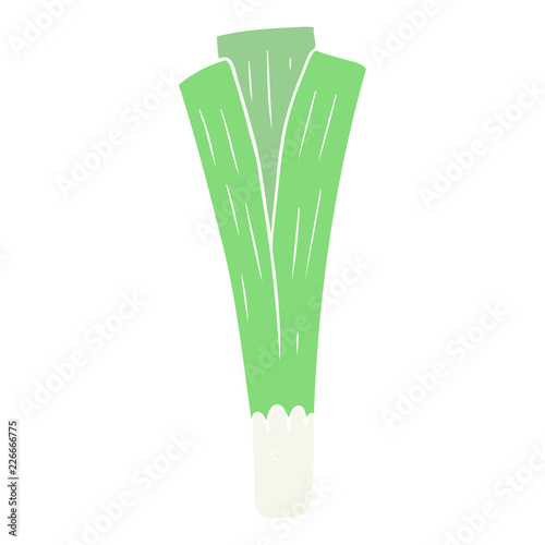 flat color style cartoon organic leek