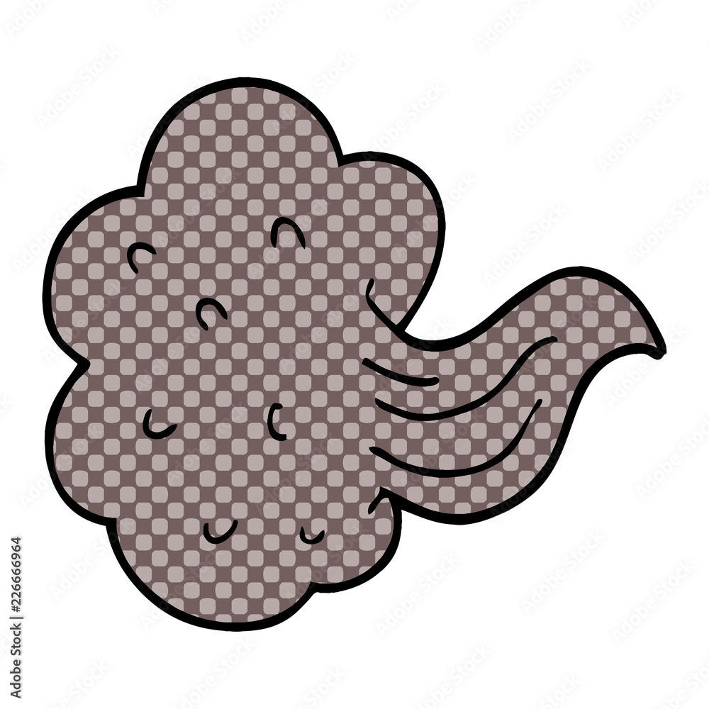 Obraz premium cartoon doodle whooshing cloud