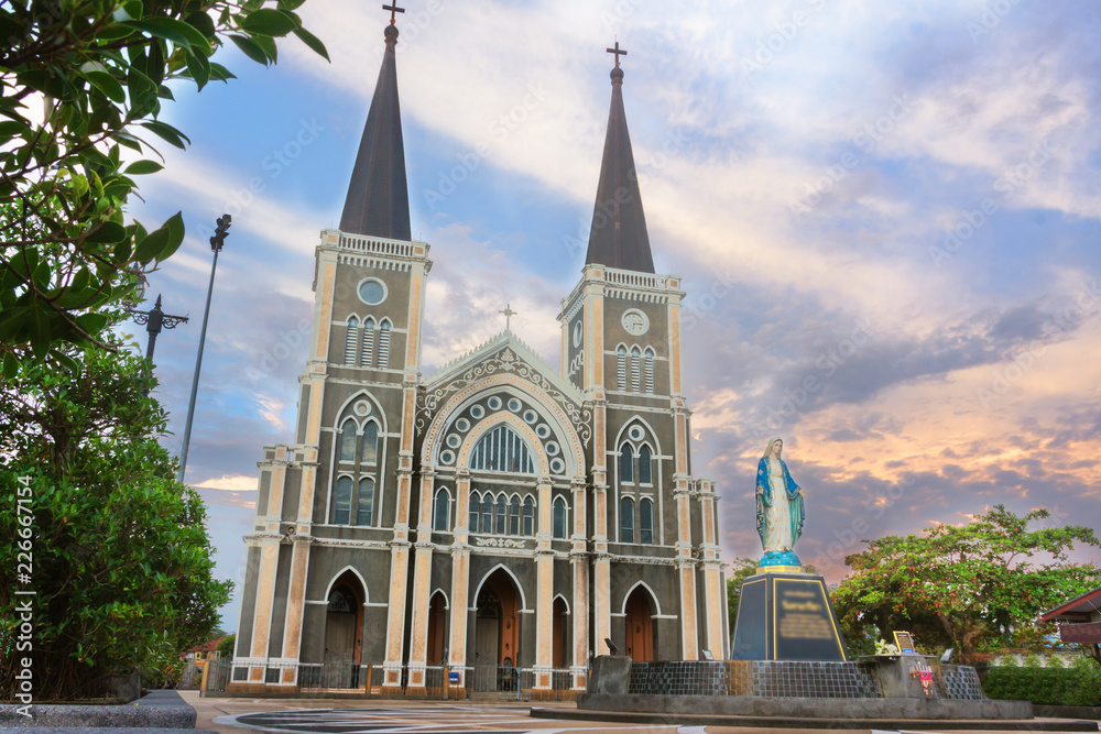 Obraz premium Cathedral of Immaculate Conception Chanthaburi, Church at Chanthaburi, Thailand