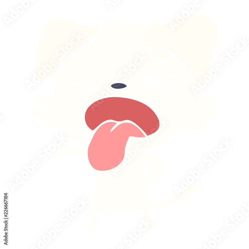 flat color style cartoon disgusted dog