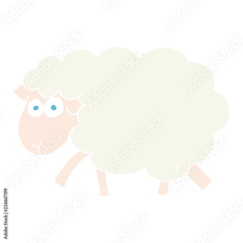 flat color illustration of a cartoon sheep