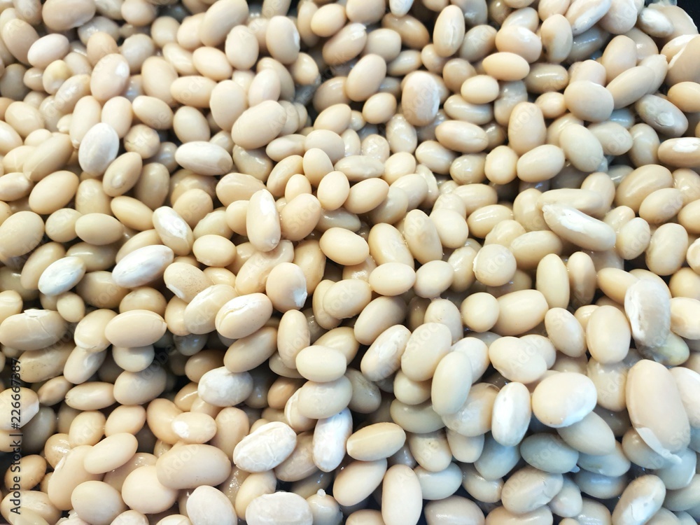 Top view of soy bean as a background,  healthy food concept (Glycine max)