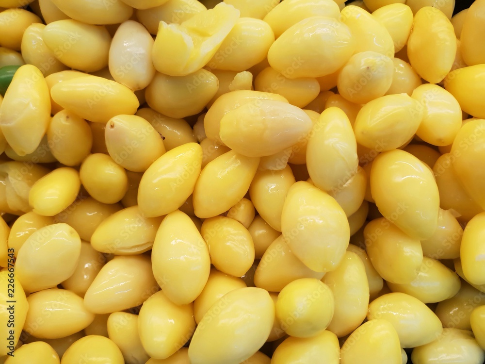 Top view of Ginkgo biloba as a background, healthy food concept, Ginkgo seeds Top view of Ginkgo biloba as a background, healthy food concept, Ginkgo seeds