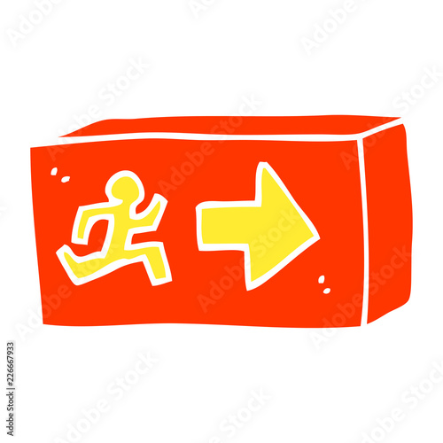 cartoon doodle exit sign