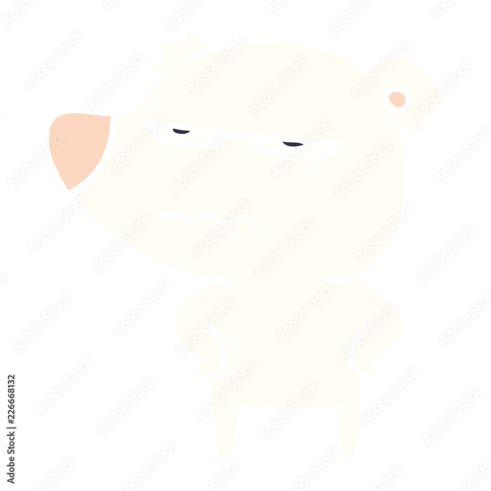 angry bear polar flat color style cartoon angry bear polar flat color style cartoon