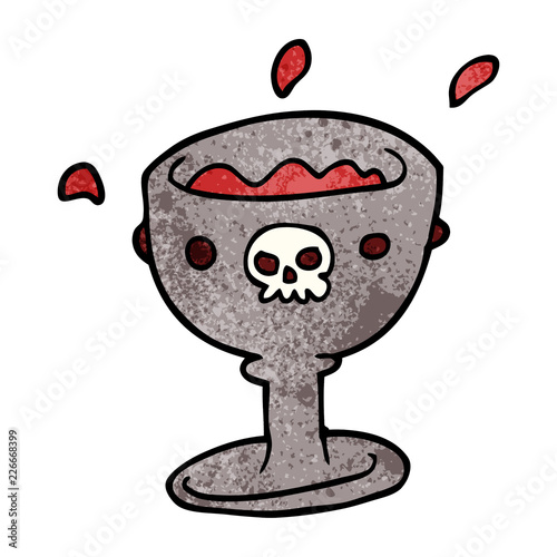 spooky cartoon doodle goblet of blood