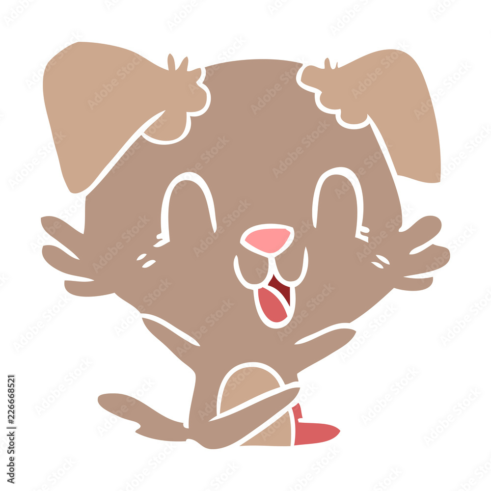 laughing flat color style cartoon dog laughing flat color style cartoon dog