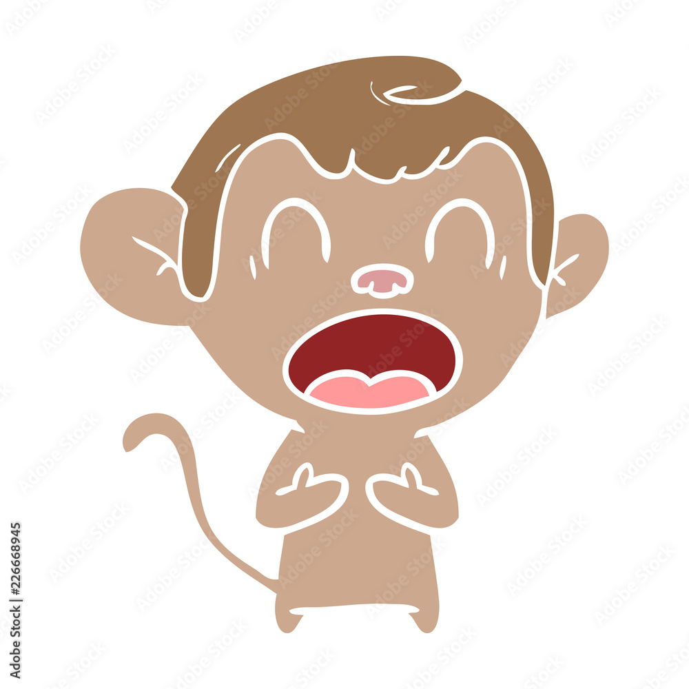 shouting flat color style cartoon monkey shouting flat color style cartoon monkey