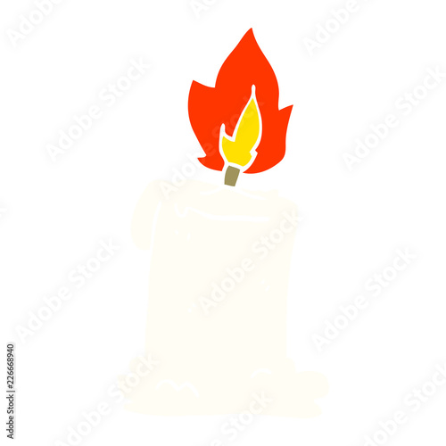 cartoon doodle lit candle