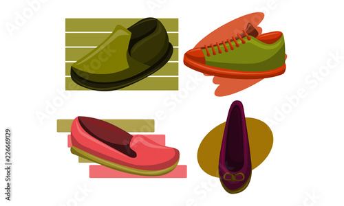 Shoes Back To School Template Vector Set