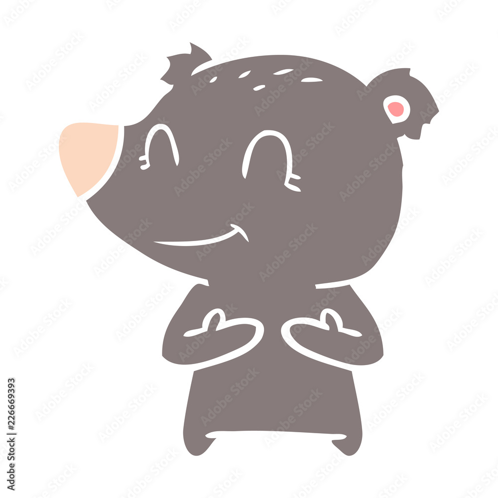 Obraz premium friendly bear flat color style cartoon