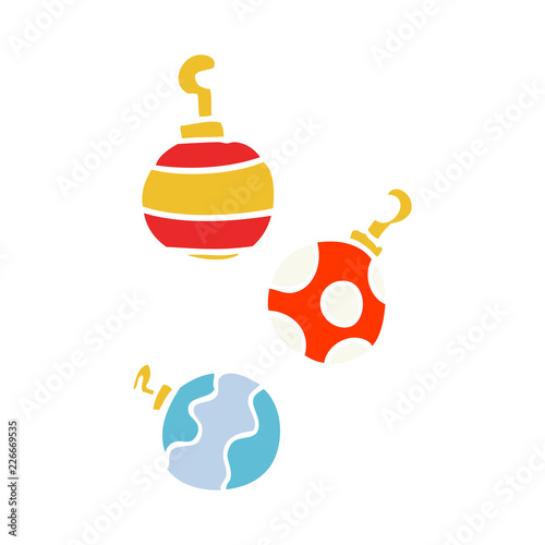 cartoon doodle xmas baubles